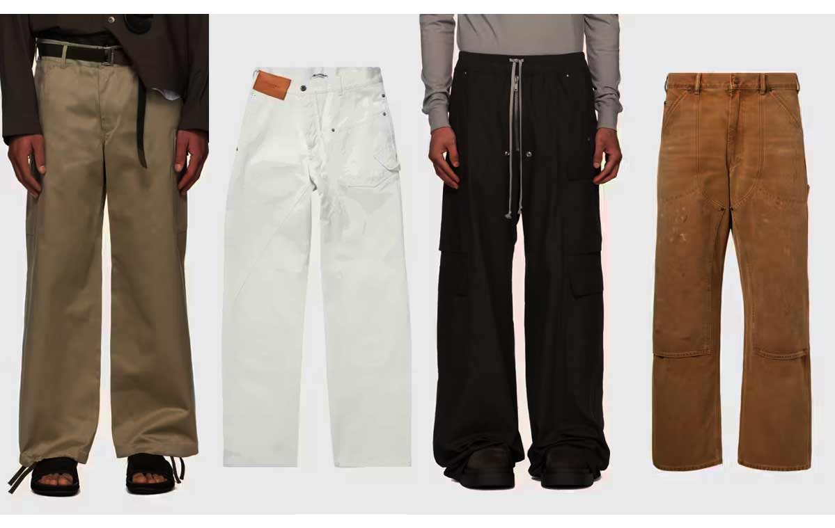 Designer cargo pants sacai jw anderson details